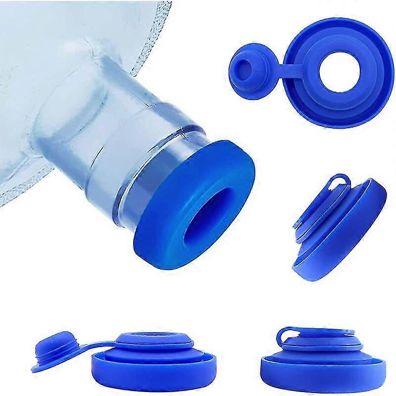 3 Pack 14.7l Water Bottle Caps, Silicone Replacement Caps, Spill Proof Stopper, Reusable Sealing Cap, Snap On Cap For 55mm Water Bottle