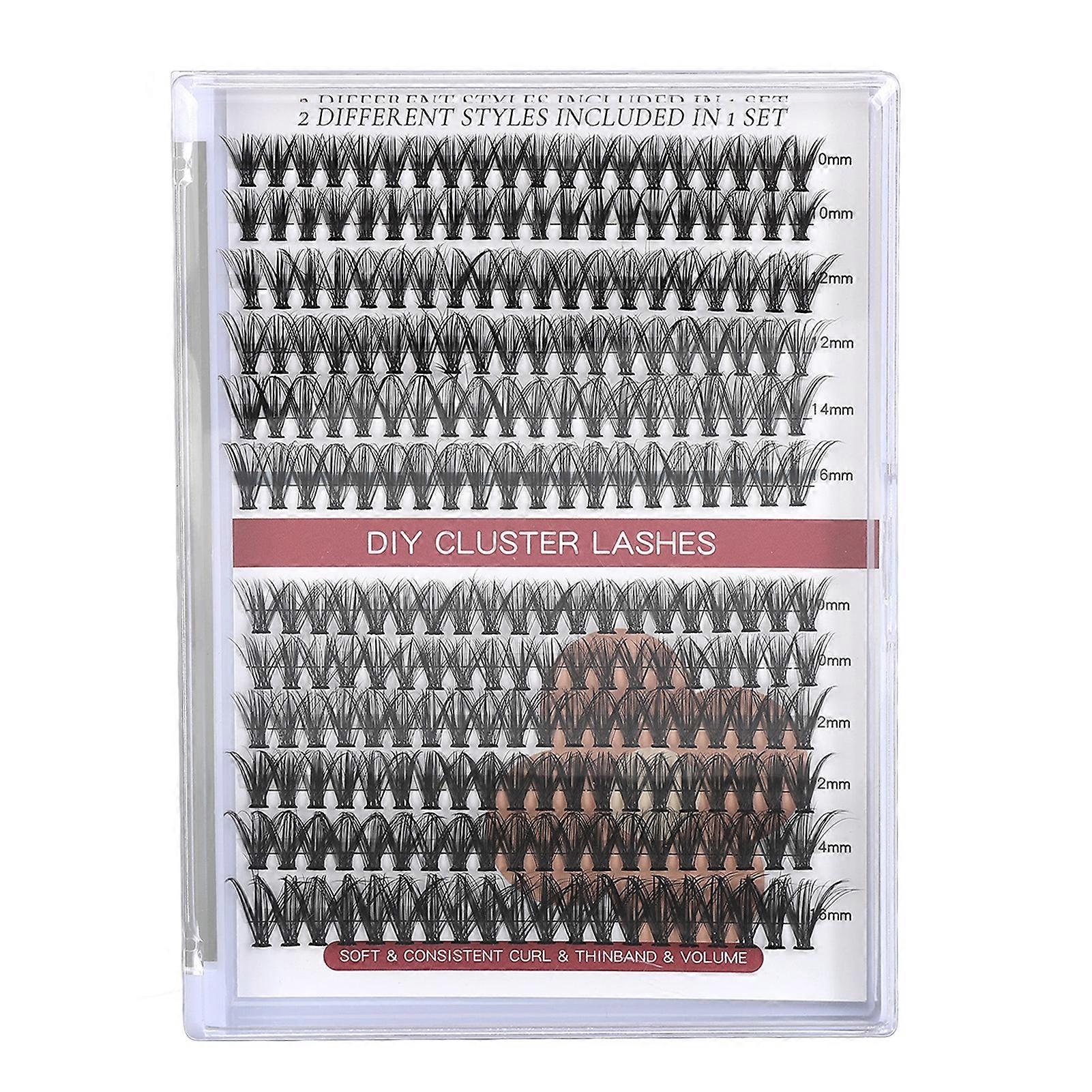 Lash Extension Kit 240pcs Clusters Individual DIY Eyelash Lash Extension Kit with 10ml Dual Use Glue Tweezers