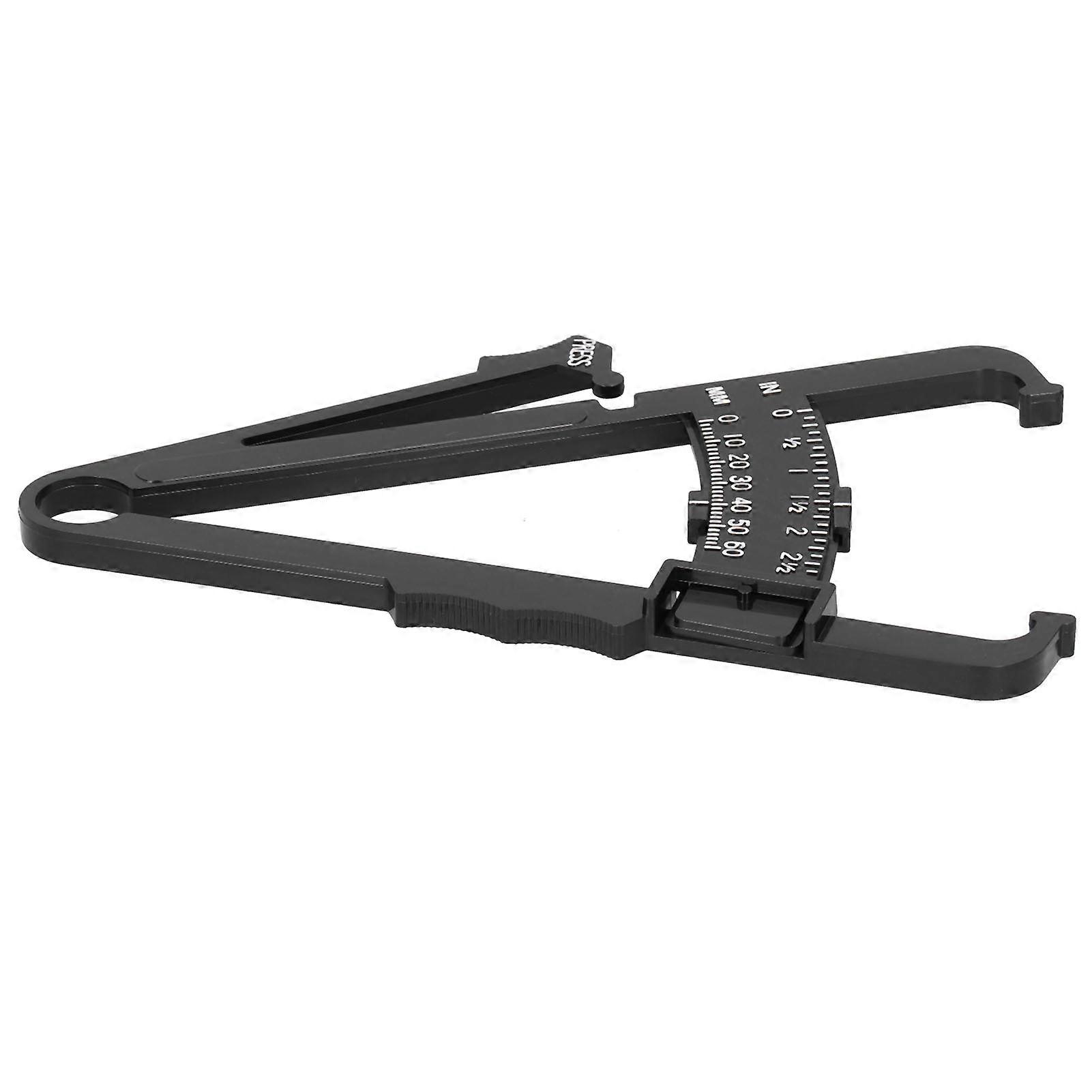 Black Plastic Body Fat Caliper Unisex Skinfold Caliper Body Fat Measurement DeviceMetric / Inch Caliper
