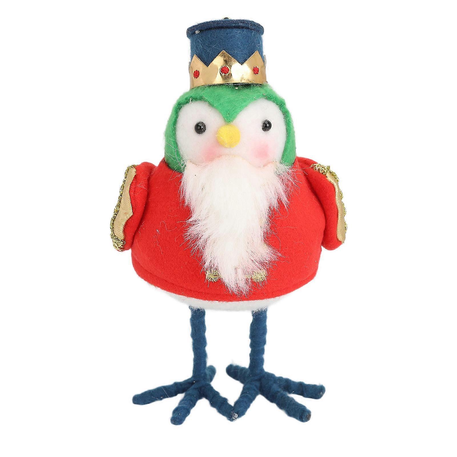 Christmas Birds Table Decorations Cute Vivid Plush Xmas Fabric Birds Table Top Ornaments Type 3