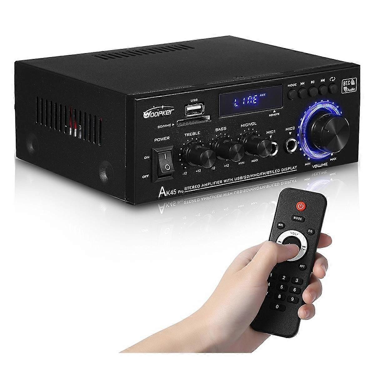 Audio Amplifier Ak45 Pro Bluetooth Bass Speaker Support 820W Max Output 90-240V Input 50W+50W Upgr