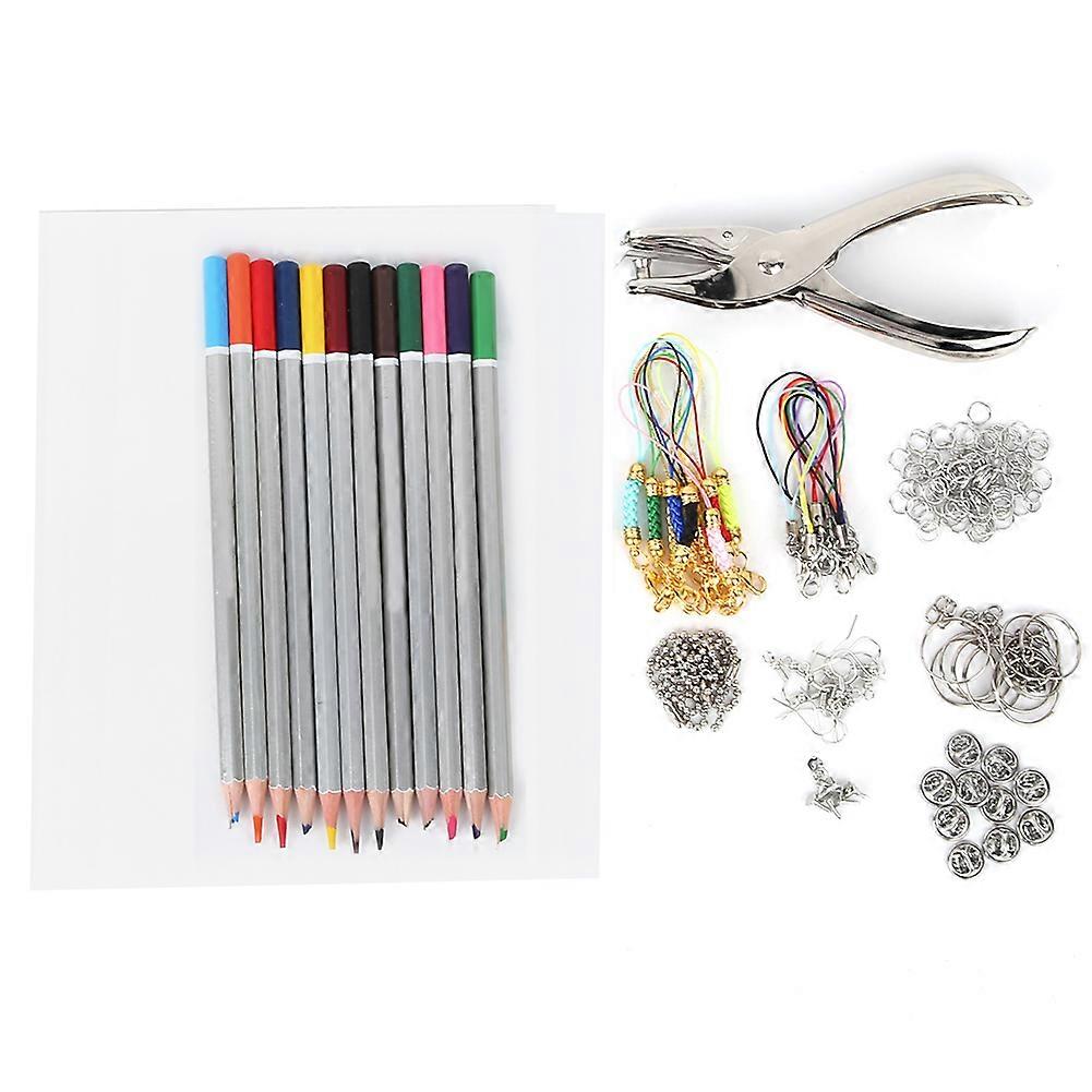 Heat Shrinkable Film Set 12 Color Pencils Multi Purpose DIY Hand Shrink Material(20145-6# )