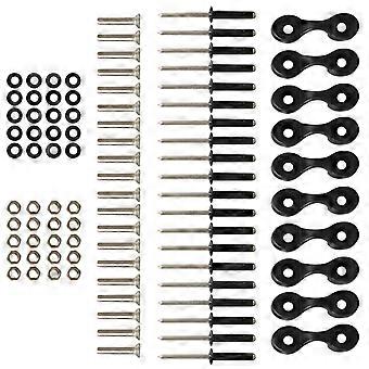 Kayak Deck Loops Tie Down Pad Eyes and Rivets - Bungee Fishing All Accessories Hardware Kit