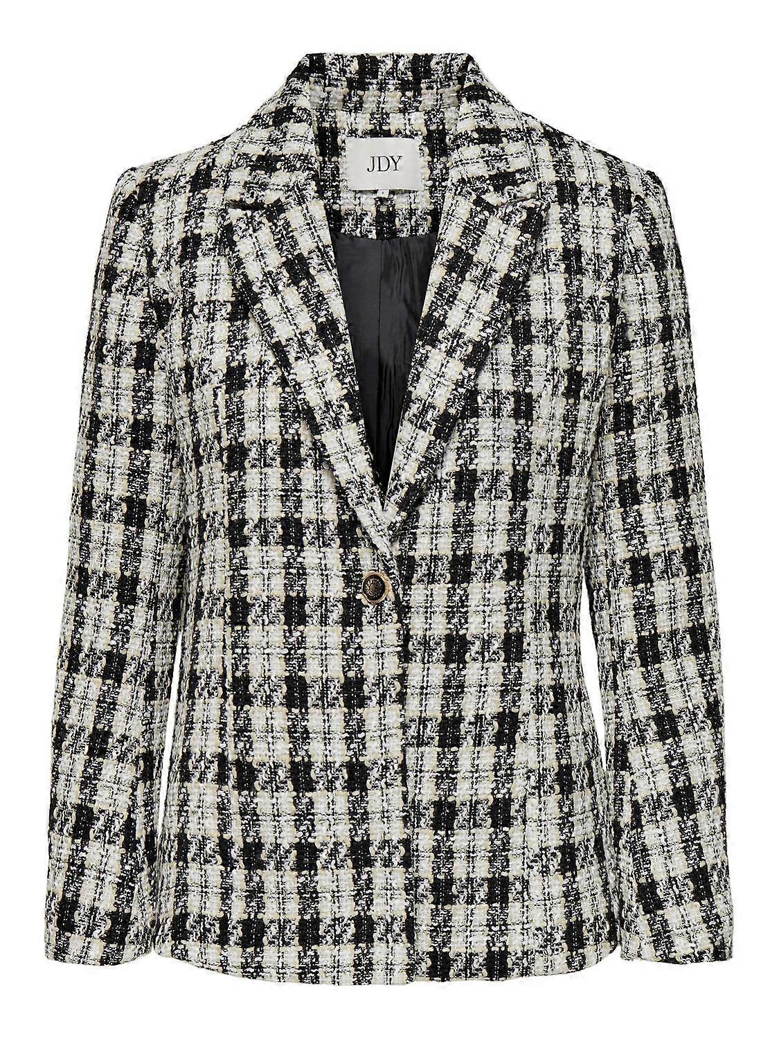 JDY Women's Long Blazer with Rising Lapel Button Front Regular Fit