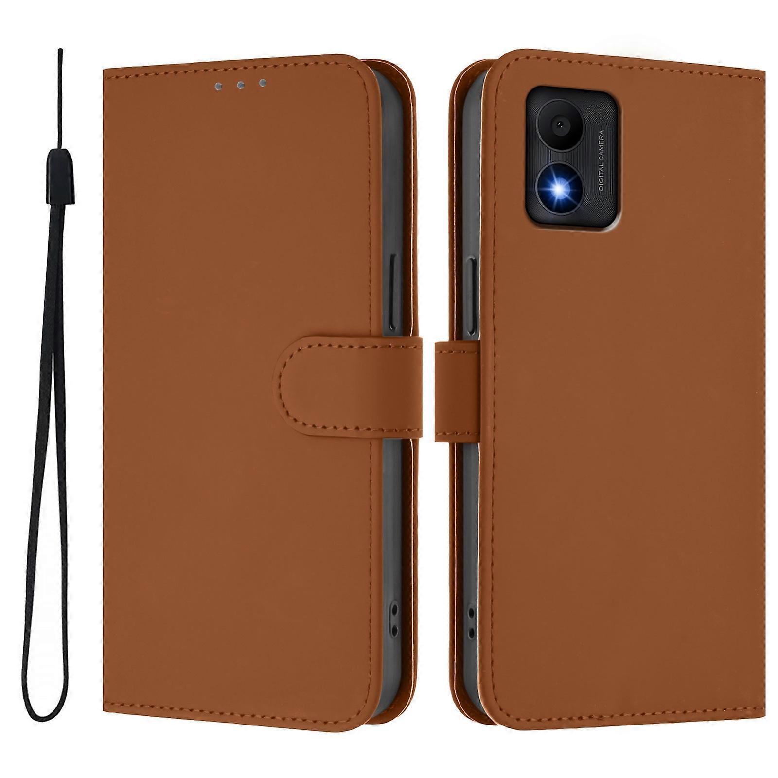 Solid Color PU Case For TCL 303