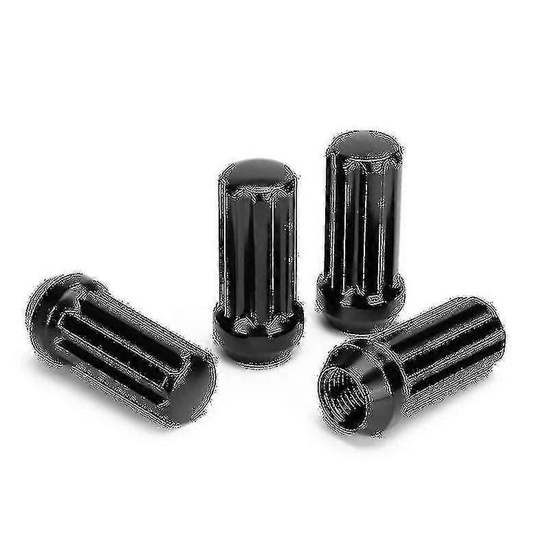 M14x1.5 Écrous de roue 24 pièces 14mmx1.5 7 Spline Drive Poinçon Cône Écrous De Roue 2 pouces De Long Noir Avec 2
