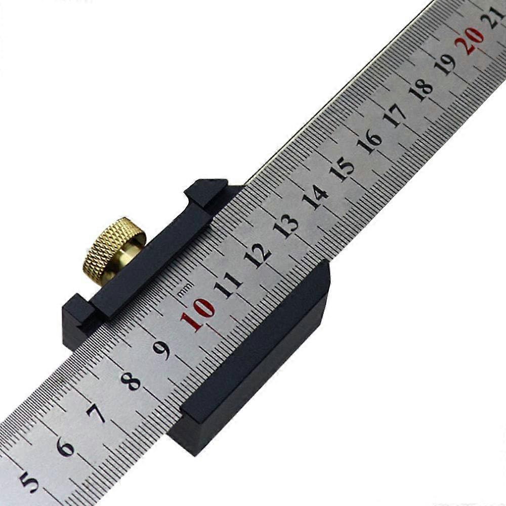 Metal Ruler 30cm, Stainless Steel Ruler, Parallel Ruler Positioning Block, 45 Degrees and 90 Degrees Line Drawing Carpentry Tools