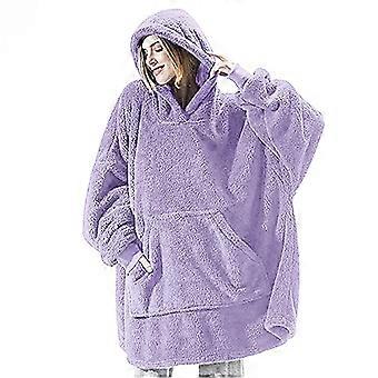 Oversized Hooded Blanket Sweatshirt Double-sided Fleece Wearable Blanket Couple Men Women Home
