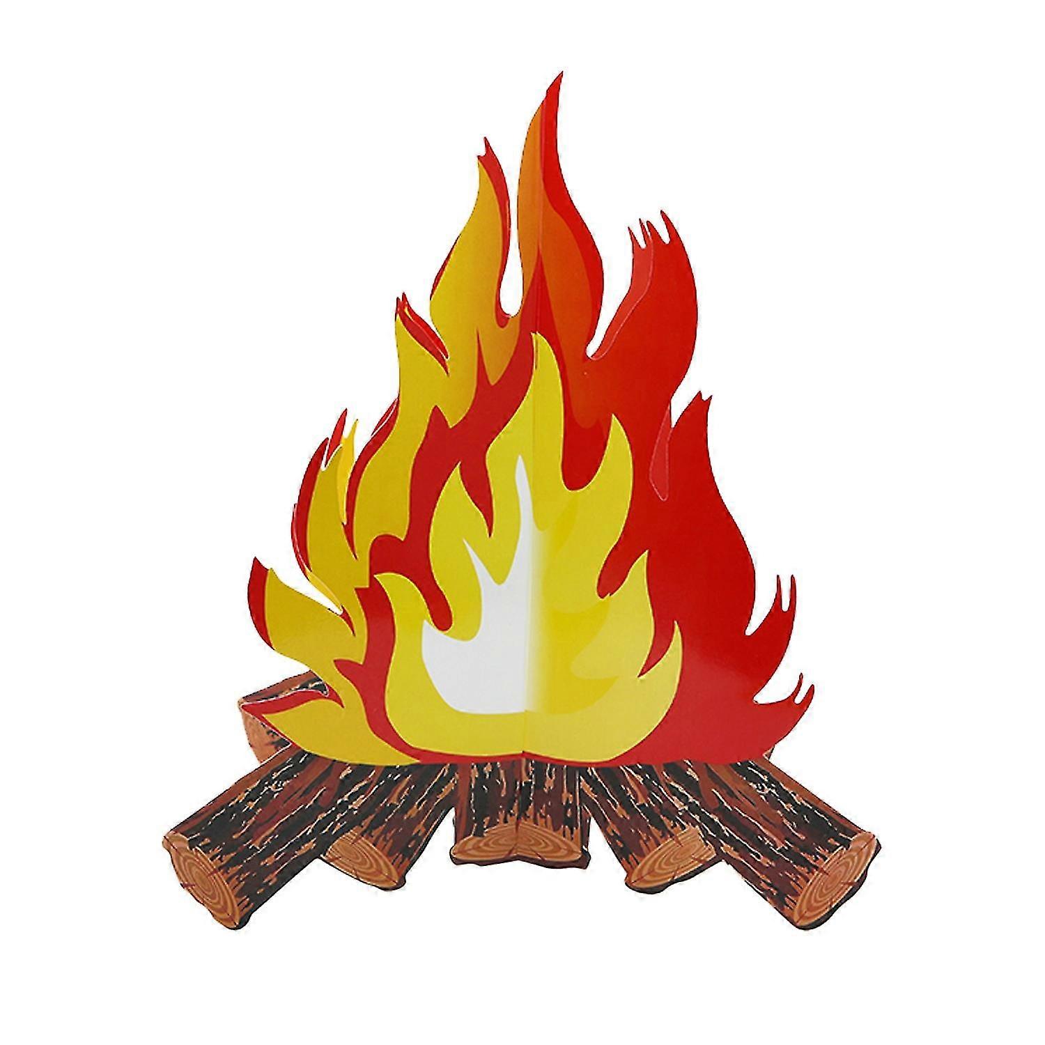 Fake Flame 3D Realistic Art Paper Red Vivid Artificial Safe Campfire for Festival-ZZY
