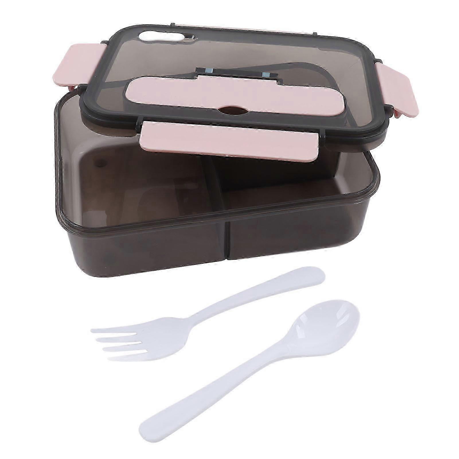 Large Capacity 1500ml Bento Box with 3 Compartments for Lunch at School, Work or Home in Pink
