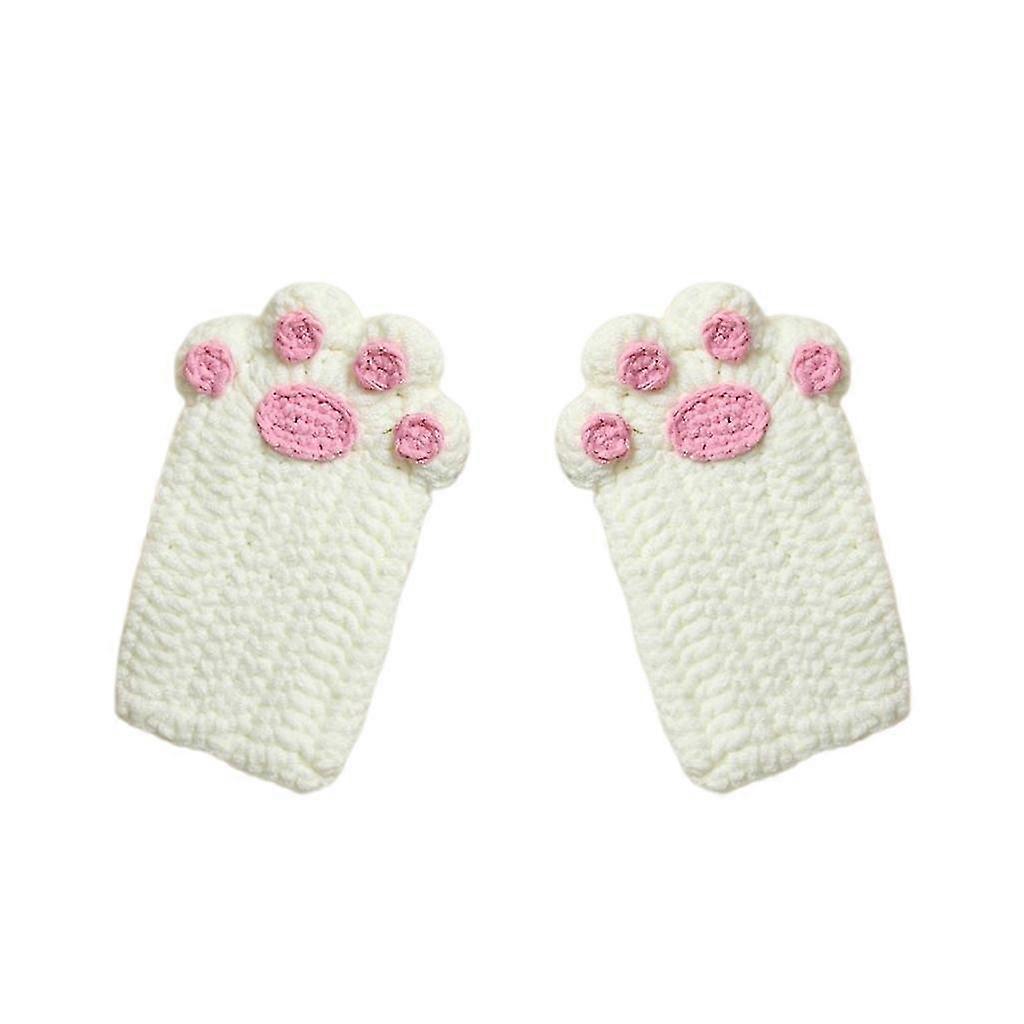 Cartoon Bear Paw Mittens Plush for Cat Claw Mitten Half Finger Cosplay Costume