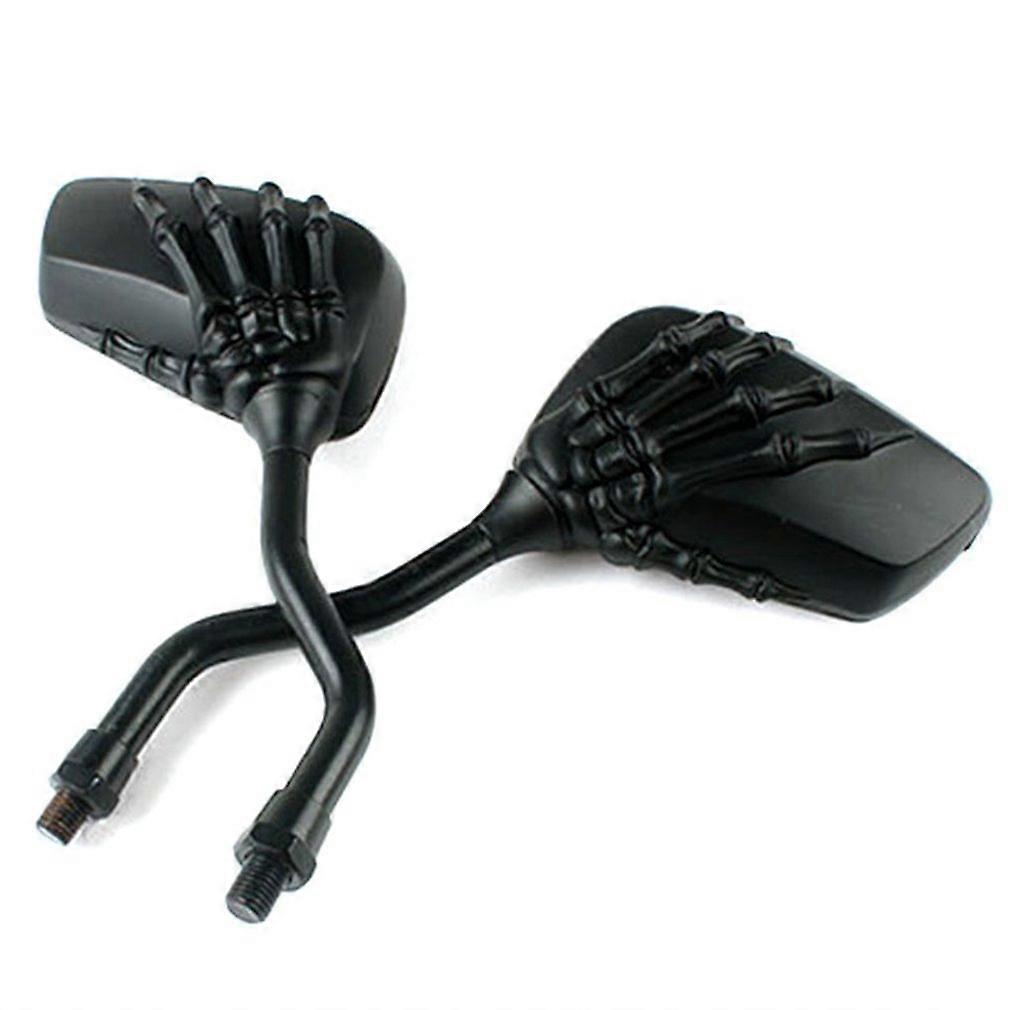 QX NEW 2pcs Universal Motorcycle Scooter Back Side Mirror Modification Skull Craw Shadow Rear View Mirrors