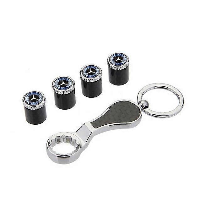 4PCS Car Wheel Tire Valve Caps Tyre Rim Stem Covers With Wrench for CLK CLA GLB W211 W203 W204 W210 W124 W212 W220 W205