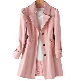 Womens Single-breasted Trench Coat Oversize Long Sleeve Coat With Pocket Gift For Christmas Birthday New Year