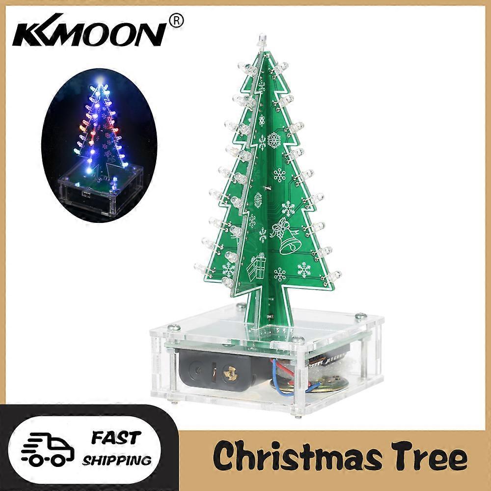 DIY Colorful Easy Making LED Light Acrylic Christmas Tree with Music Electronic Learning Kit Module