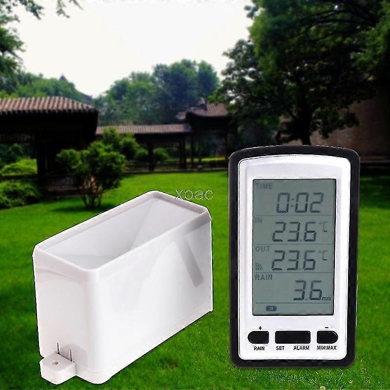 Wireless Rain Gauge Weather Station Indoor/outdoor Temperature Logger M13
