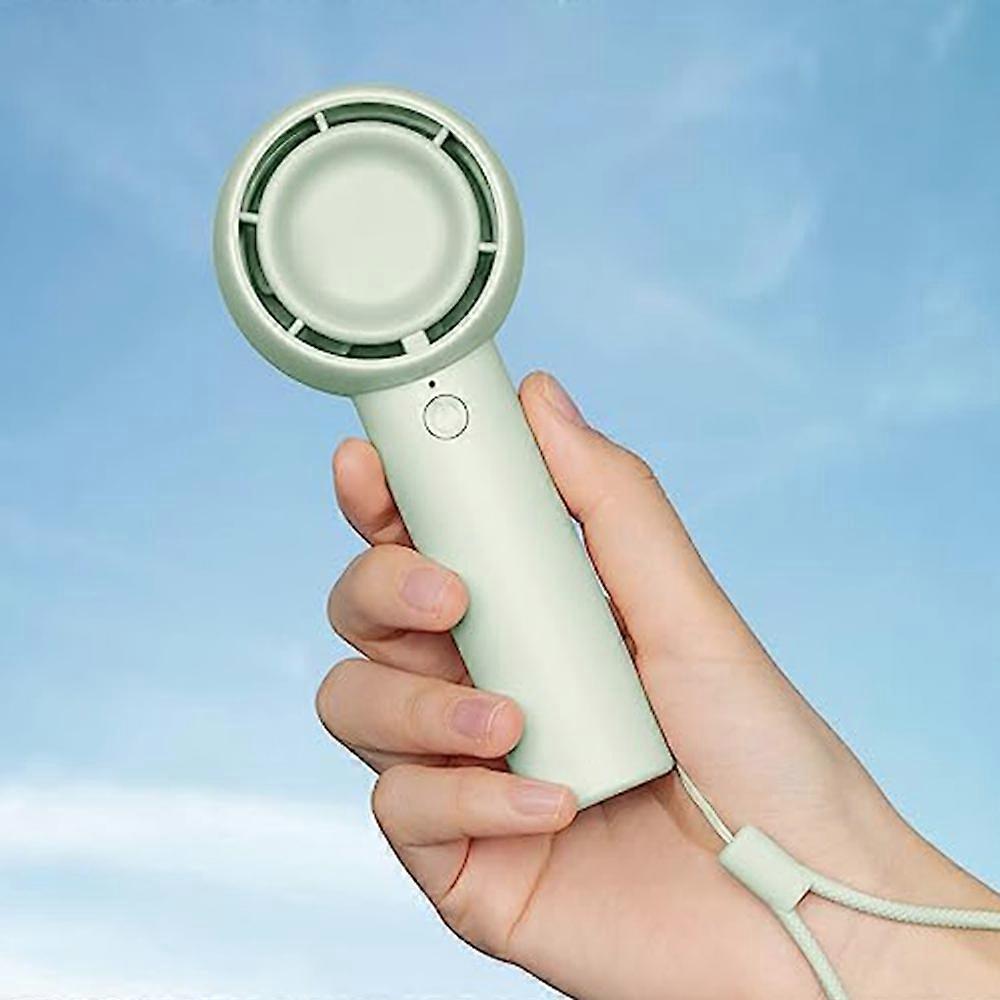 (Green) Unique Design Portable Mini Fan, USB Rechargeable Personal Fan with Powerful Brushless Motor, Battery Powered Small Pocket Fan for Eyelash/Mak