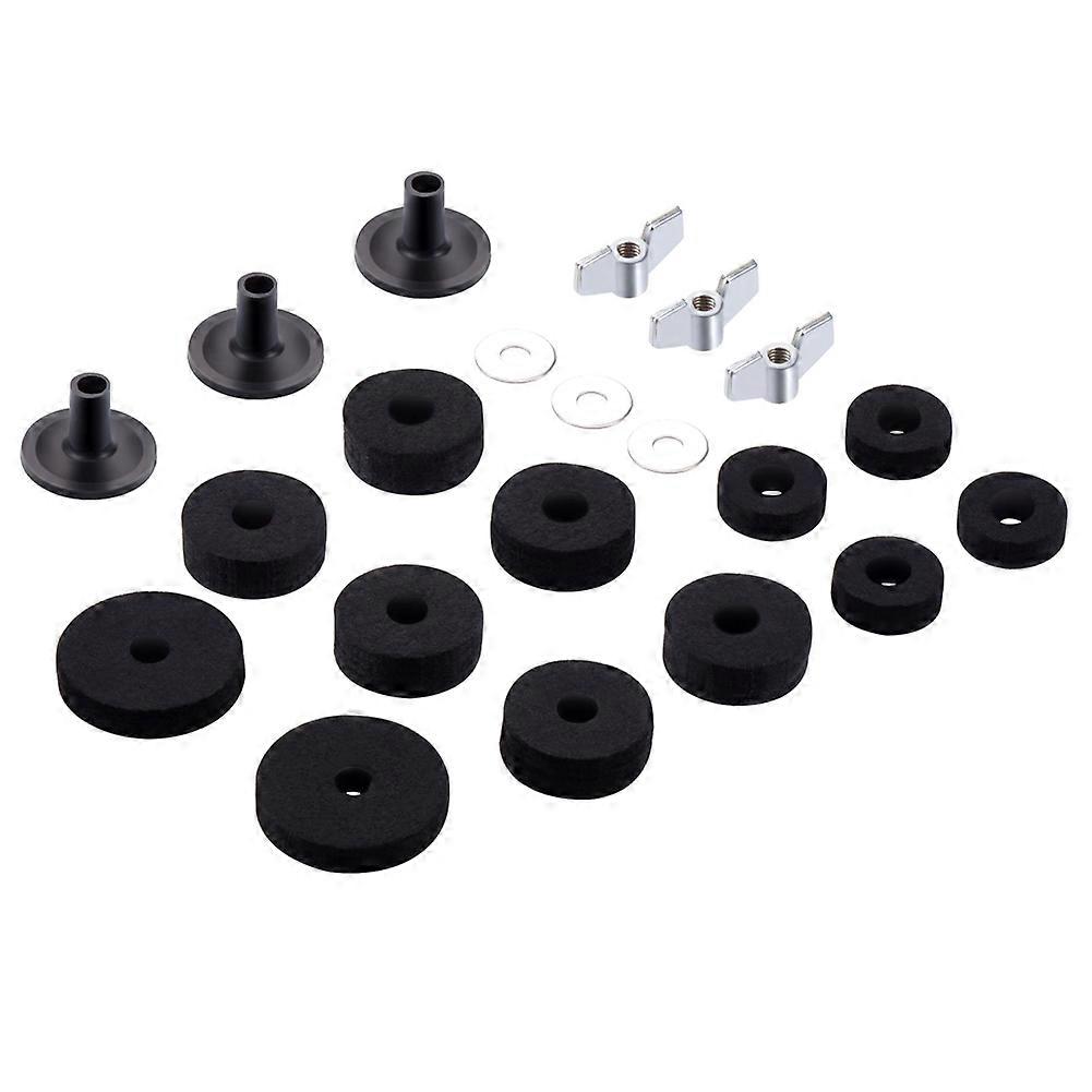 21Pcs cymbal filt ermer med Base Wing Nuts Skive for Stacker Drum Set