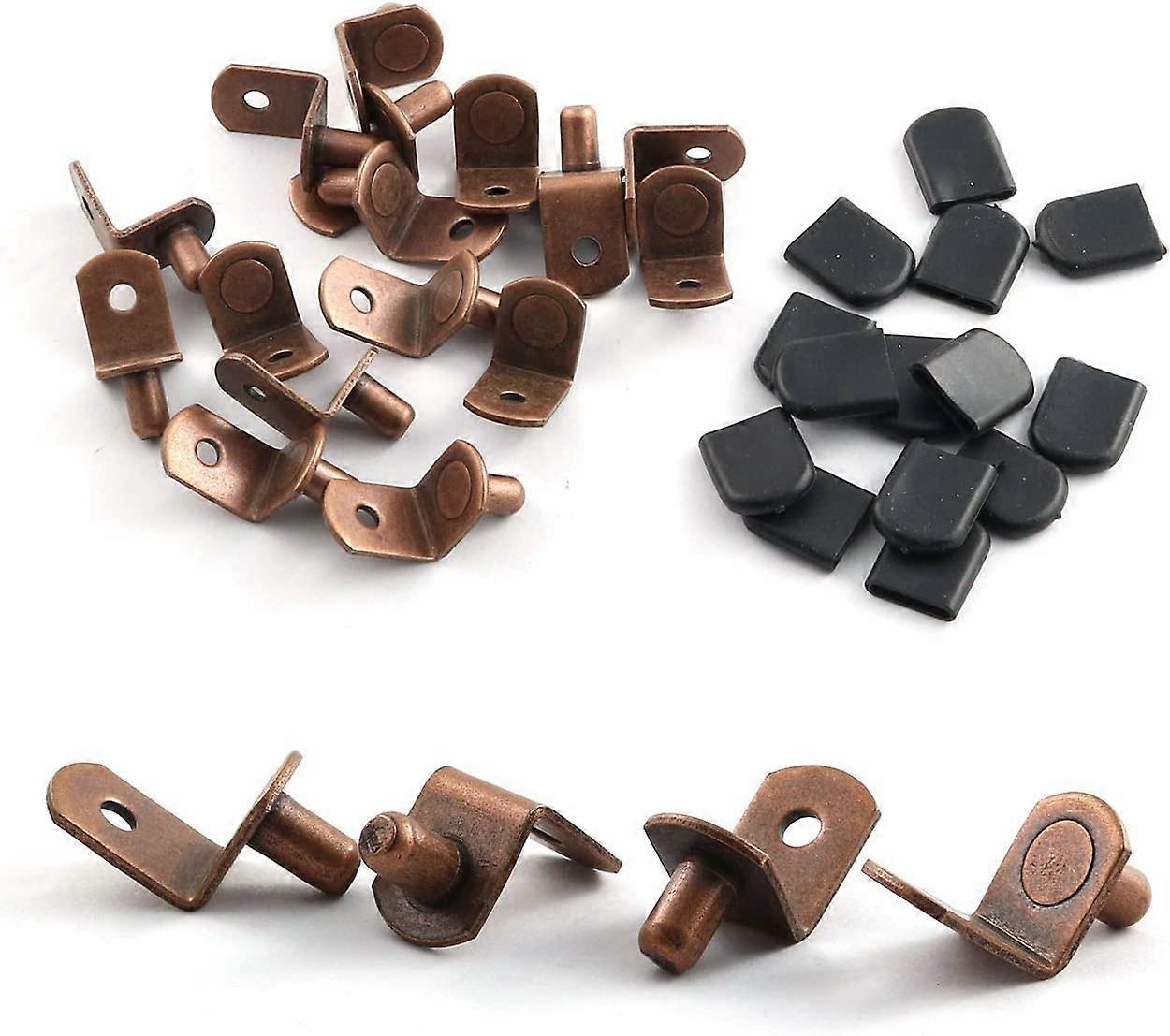 20PCS Shelf Support Pegs Pins with Rubber Sleeve,L Shape Thickened Shelf Bracket, Silver (A-5-F6)