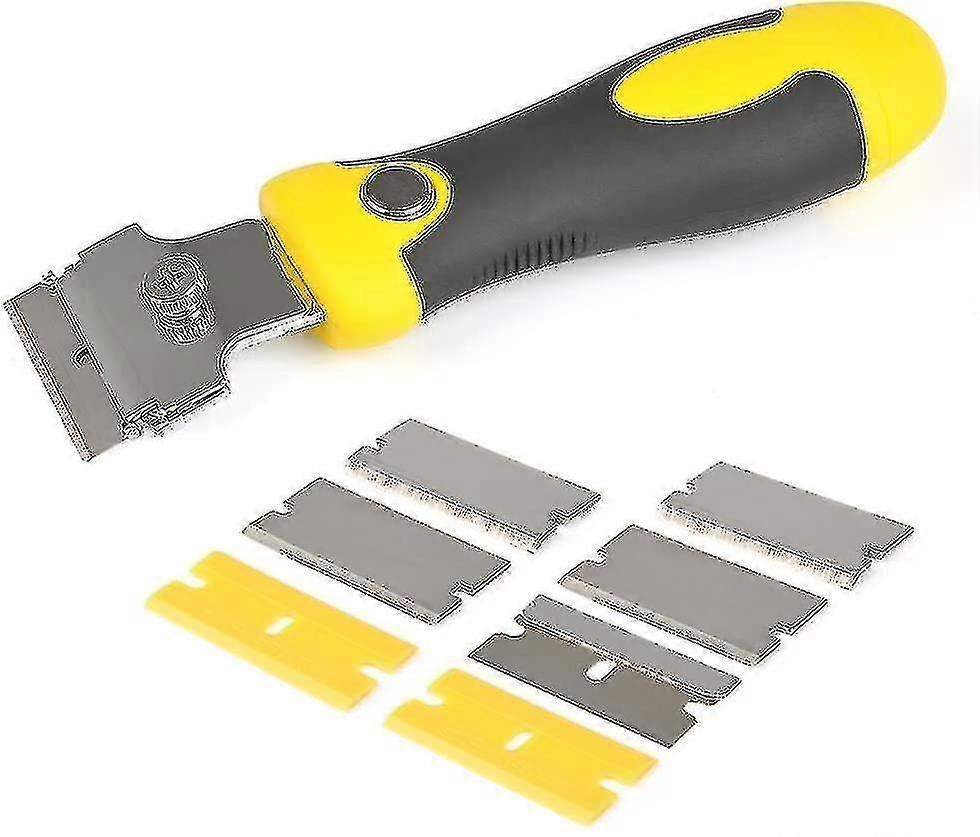 Adjustable Scraper Remove Carellage Glue With 4spare Blades Metal + Microfiber