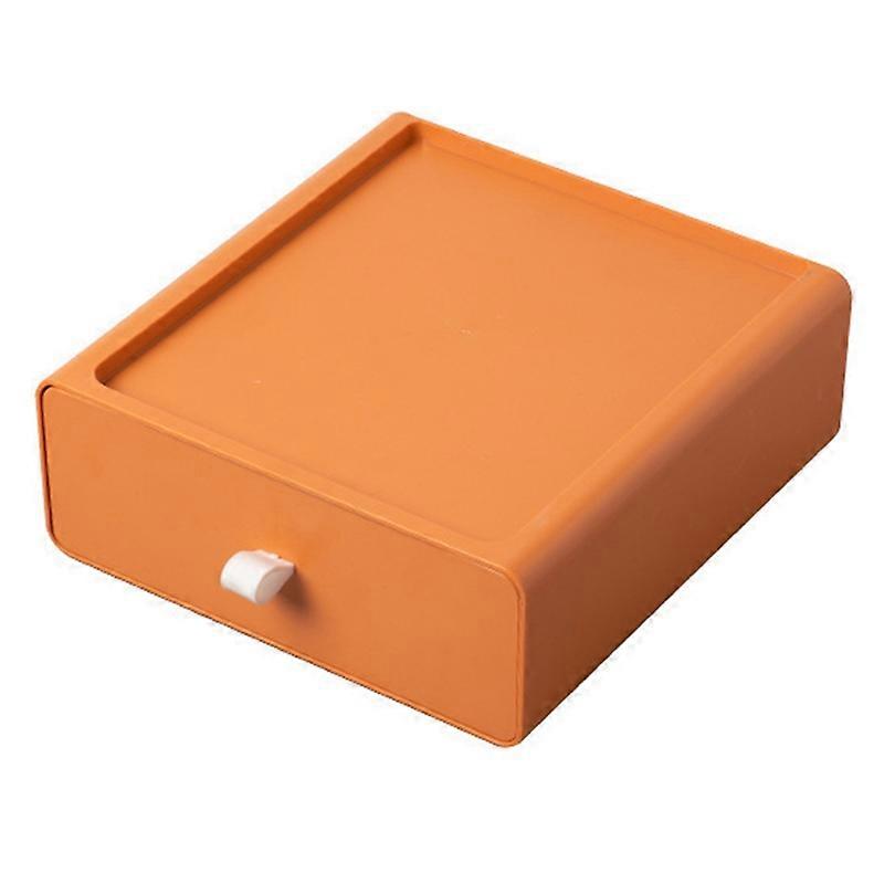 Storage Box Pull-out Design Save Space High Capacity Pure Color Superimposed Solid Storage Cosmetic Little Knob Rectangle Shape Storage Drawers Househ