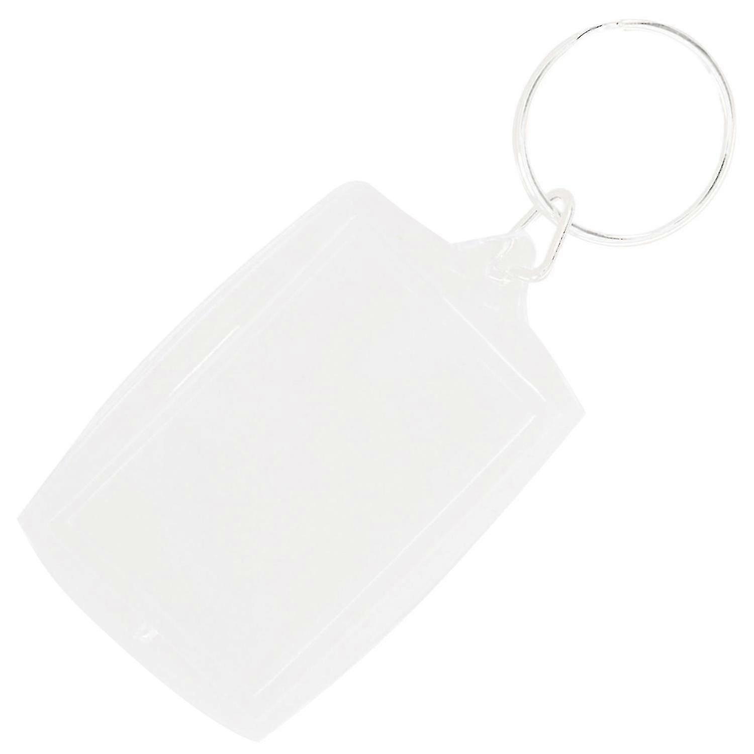 50pcs Transparent Blank Insert Photo Picture Frame Key Ring Split Keychain