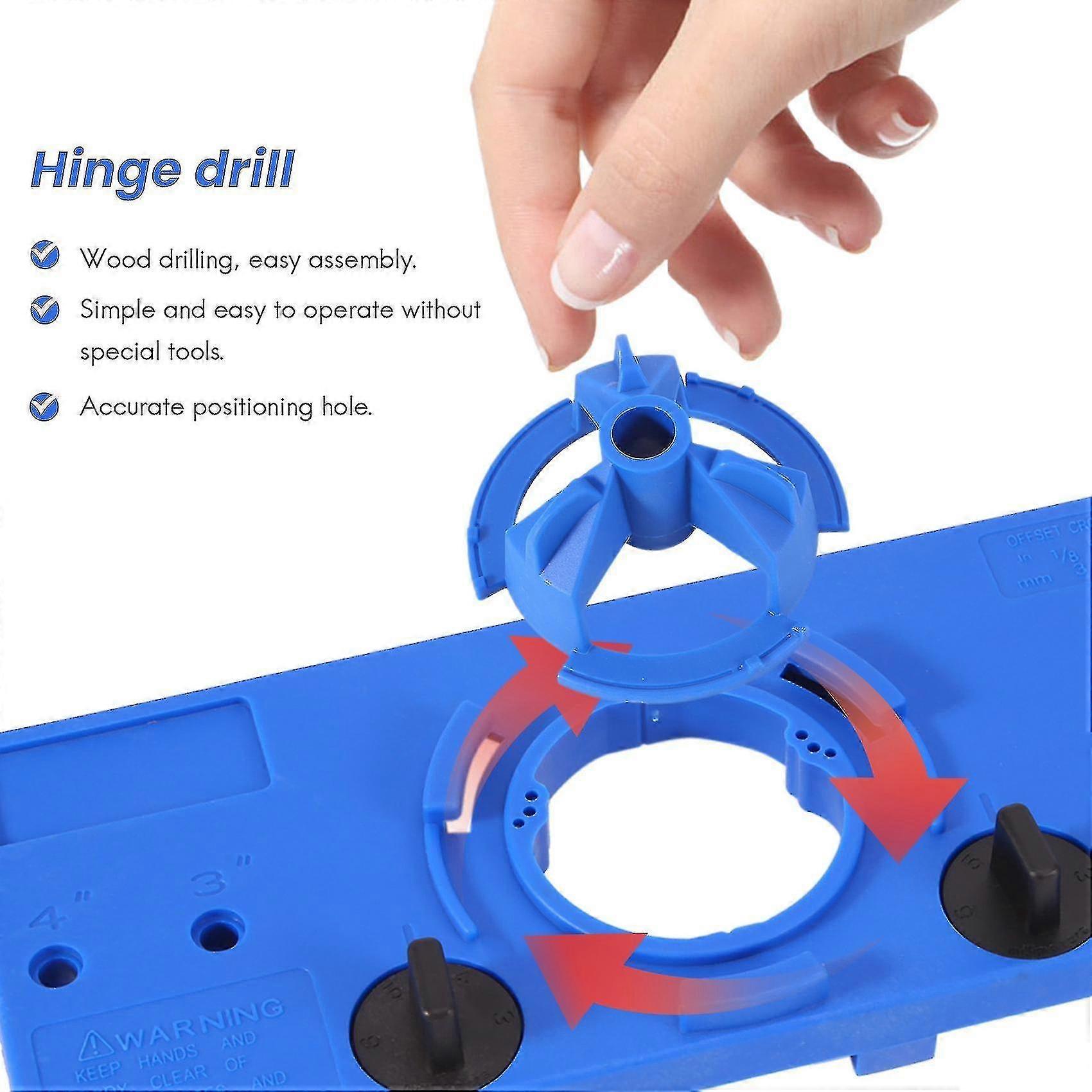 Door Hinge Jig Hinge Hole Locator Tool - Aluminum Alloy Cabinet Door Hinge Mounting Jig For Woodworking Hinge Installation Tool