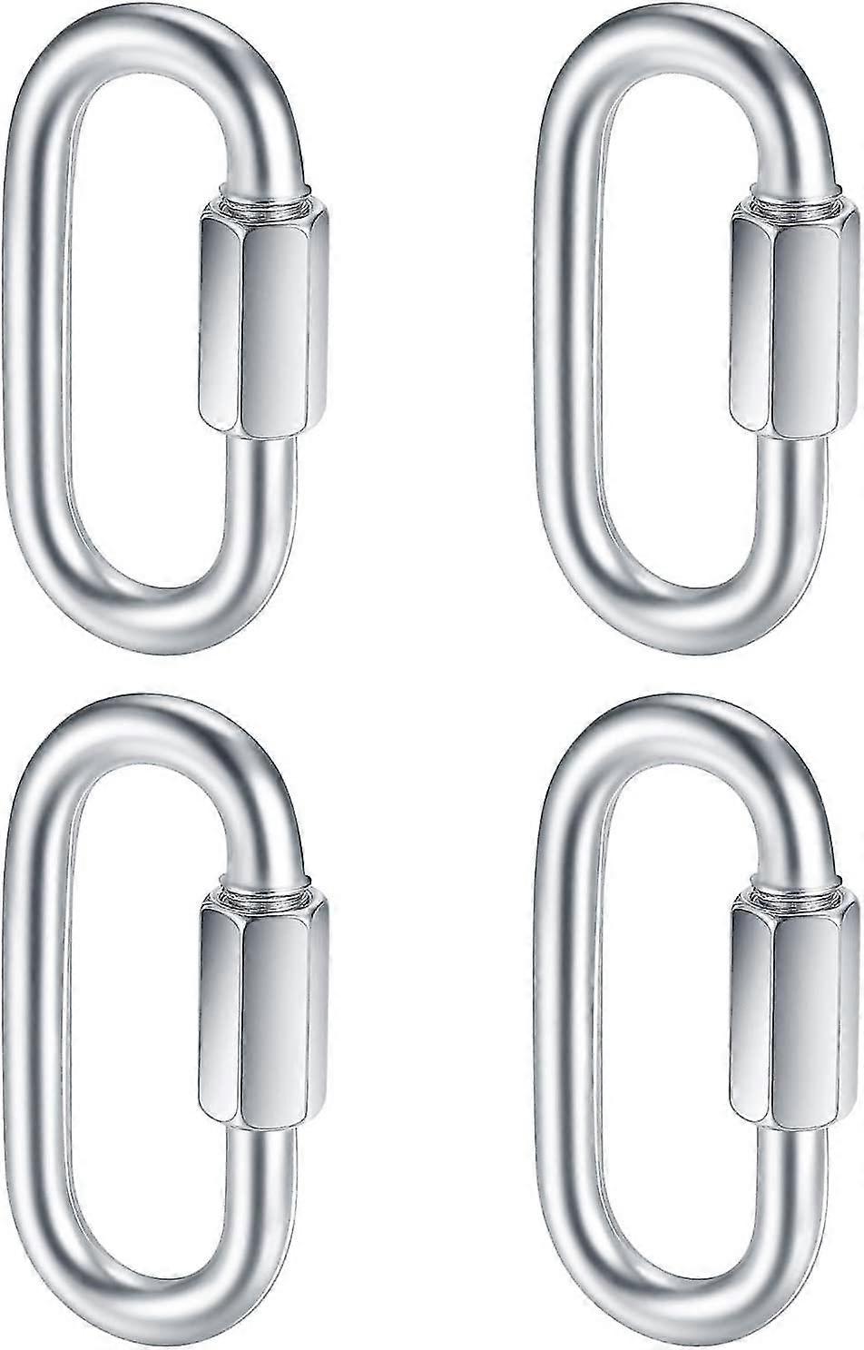 M8 كارابينر هوك الثقيلة، حلقة تسلق كليب سناب هوك، الفولاذ المقاوم للصدأ سلسلة وصلة سريعة للنشاط في الهواء الطلق، والتخييم، وصيد الأسماك (4PCS)