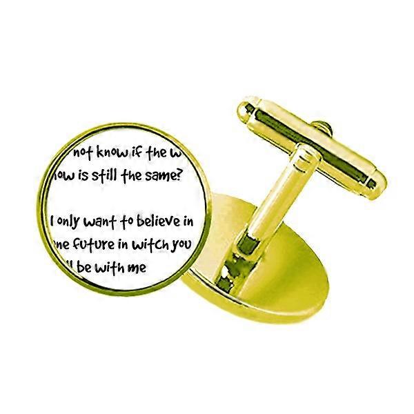 有名な詩の引用未来とあなたはスタッズビジネスメタルカフリンクスゴールデン