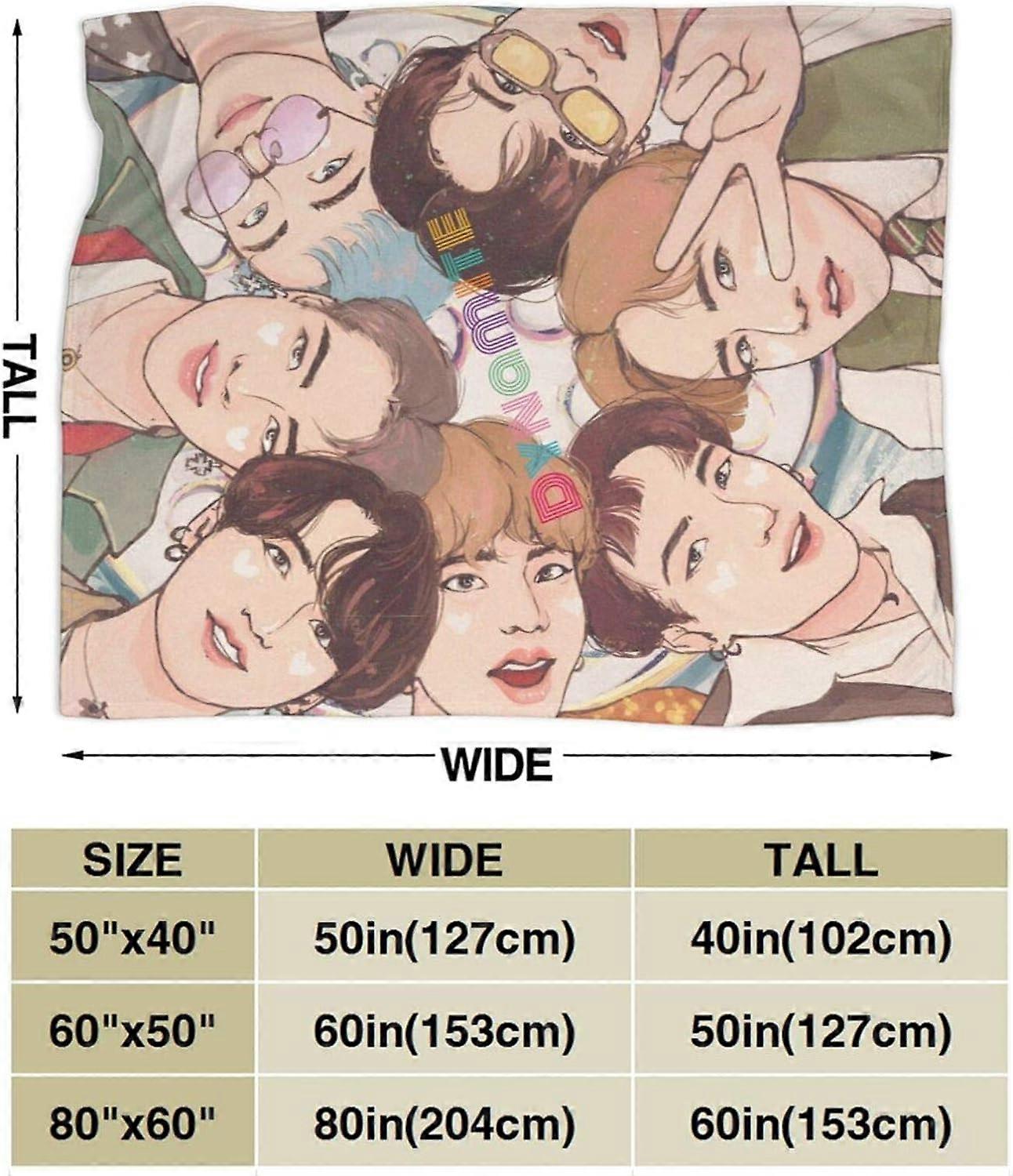 K-pop BTS Bangtan Dynamite Ultra-Soft Cozy Micro Fleece Blanket - Cobertor Reversível de Pelúcia para Quarto Salas de Estar Sofá-Cama-E66-R1096