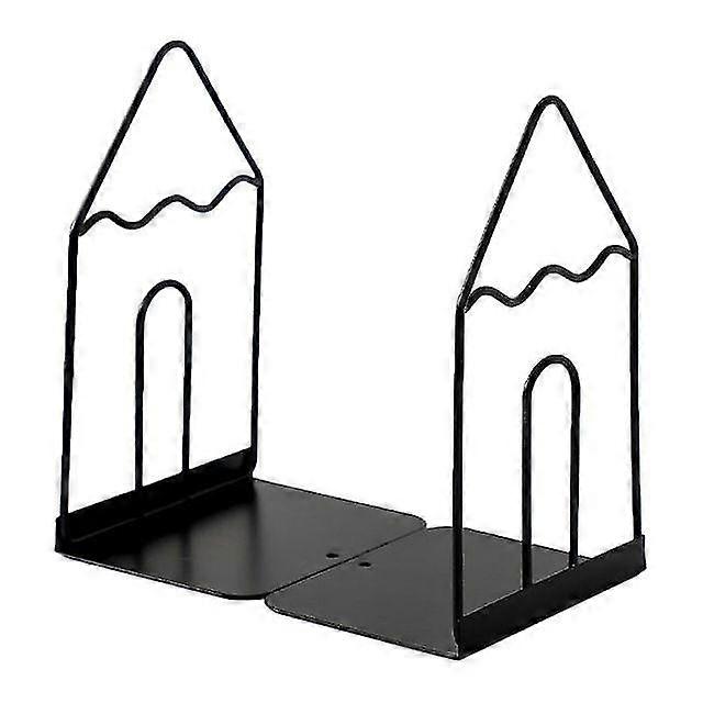 錬鉄製ブックエンド ブックスタンドサポート デスクトップ オフィス 雑誌オーガナイザー 滑り止めラック 1組