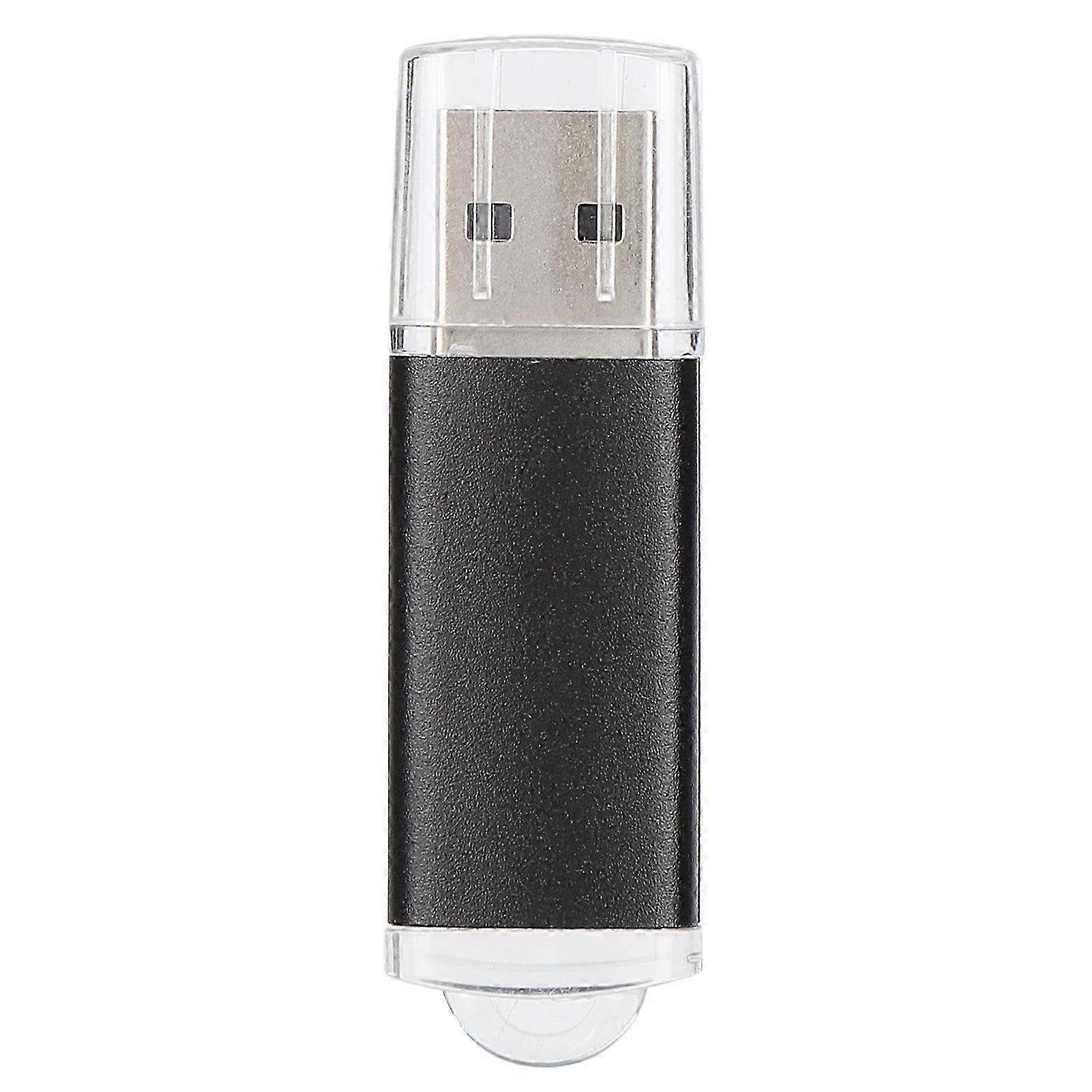 USB Flash Drive Transparent Cover Black Portable Storage Memory Stick for PC Tablet2GB