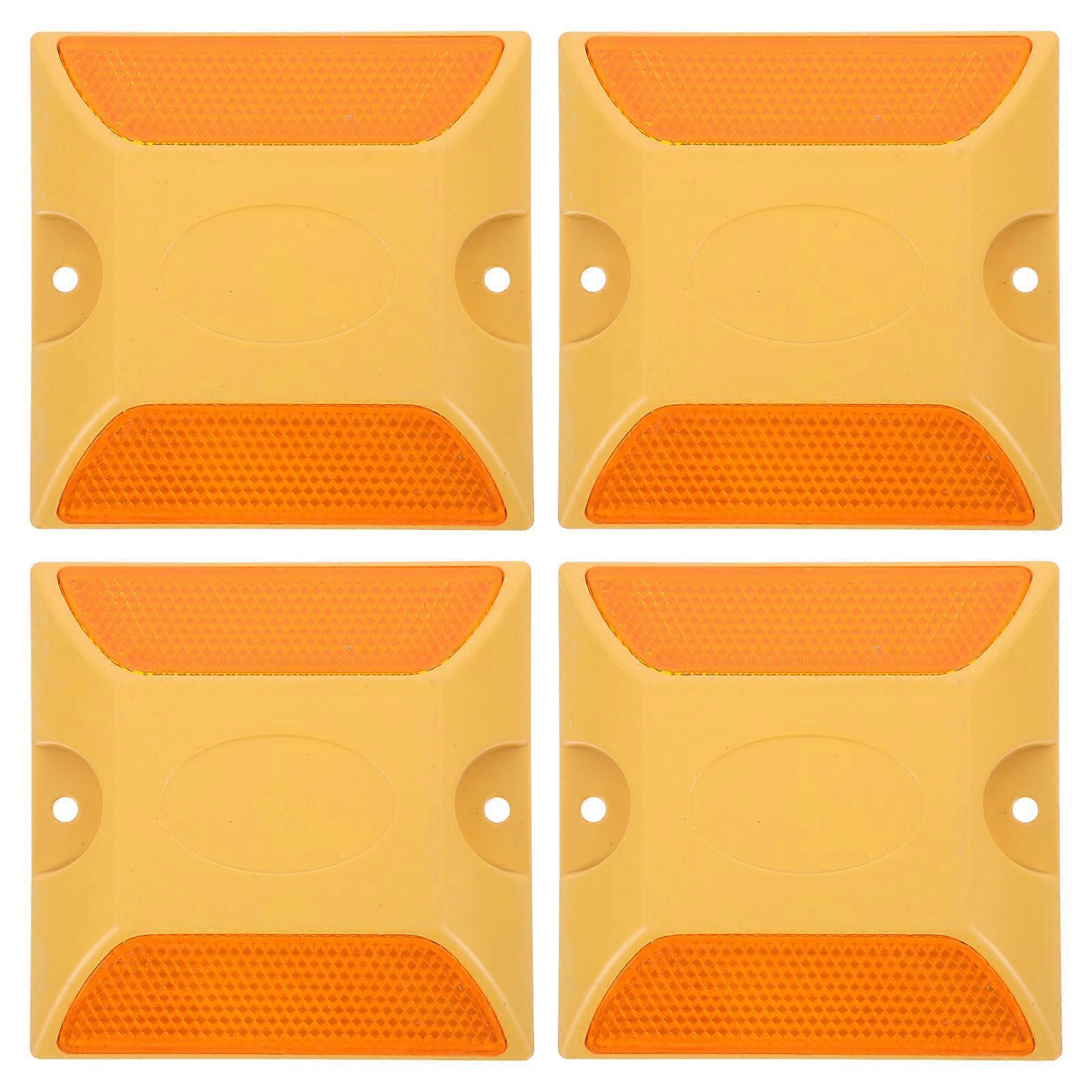4pcs Highway Road Deceleration Plate Buffer Pad Speeds Limit Reflective Blocks