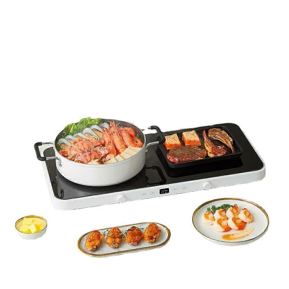 Double Induction Cooker Ih Electromagnetic Temperature Control Continuous Heating 2200w