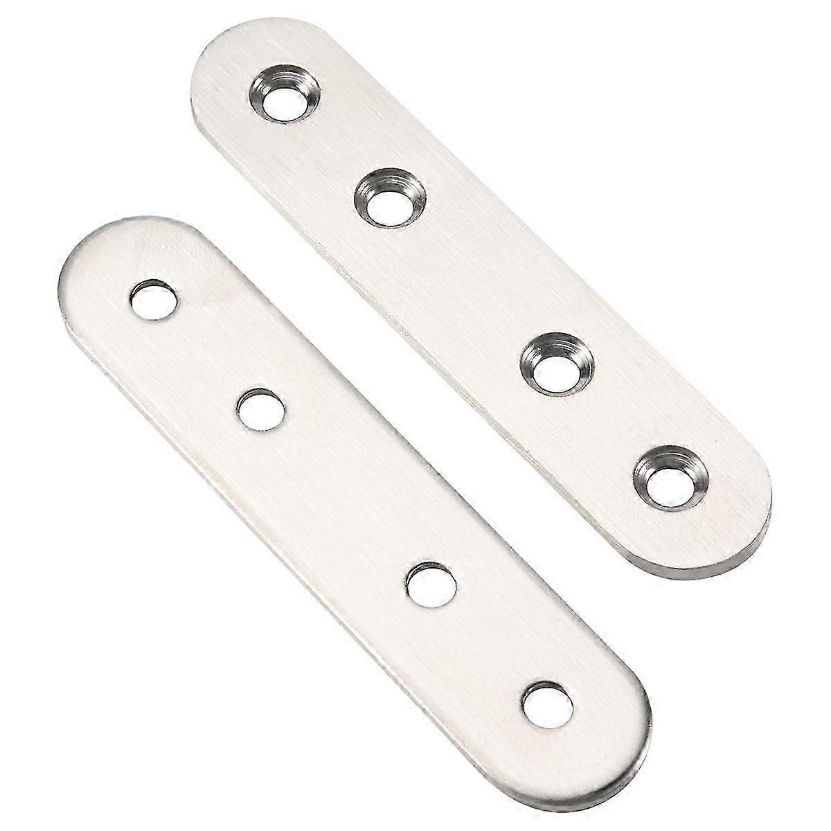 Flat Stainless Steel Repair Mending Fixing Plate Brackets Support 2pcs