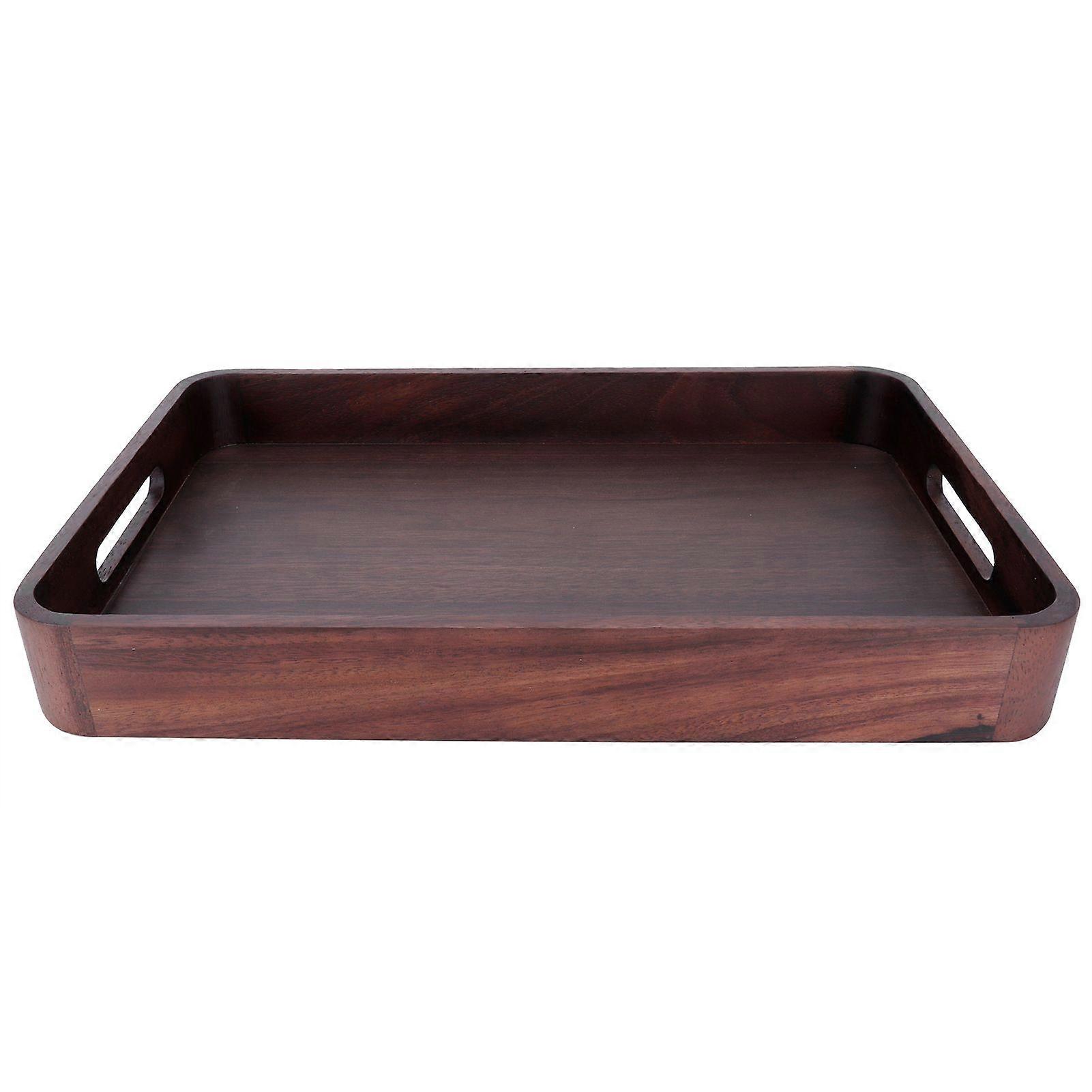 Bandeja rectangular de madera para servir con asa Bandeja de juego de té para accesorios de téL