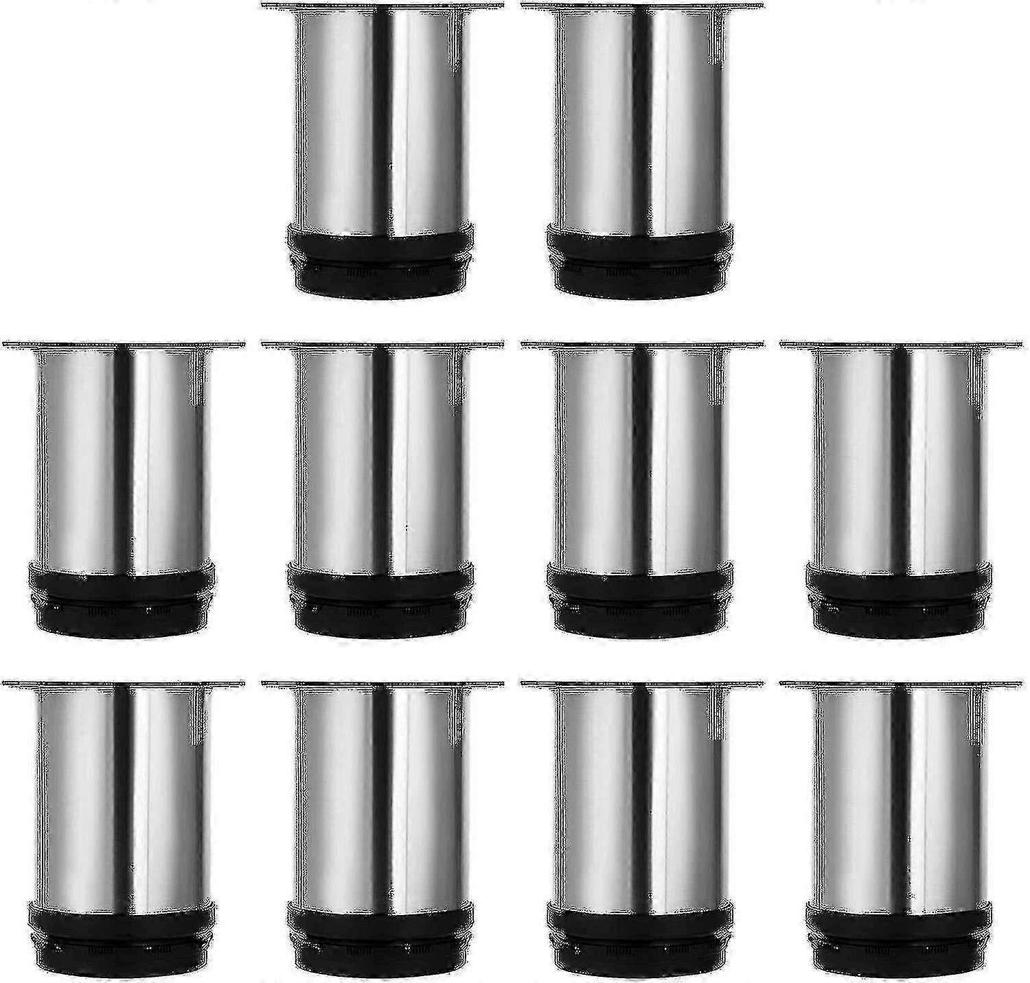 8つの調節可能な家具の脚のセット-ソファ、テーブルなど用の丸いつや消しステンレス鋼で作られた高さ80mmのキャビネット脚-YuJia