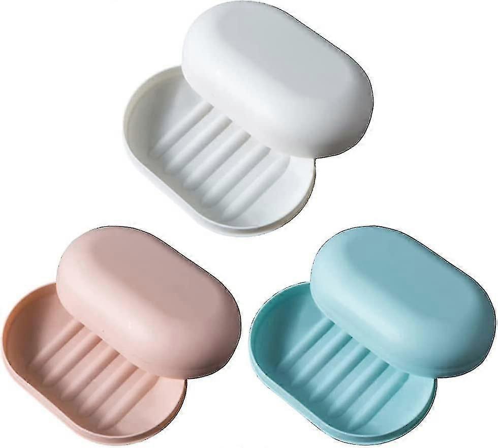 Jinyi Travel Case Dish con tapa portátil y caja de fugas para viajes, baño, campamento, al aire libre (3pcs, )