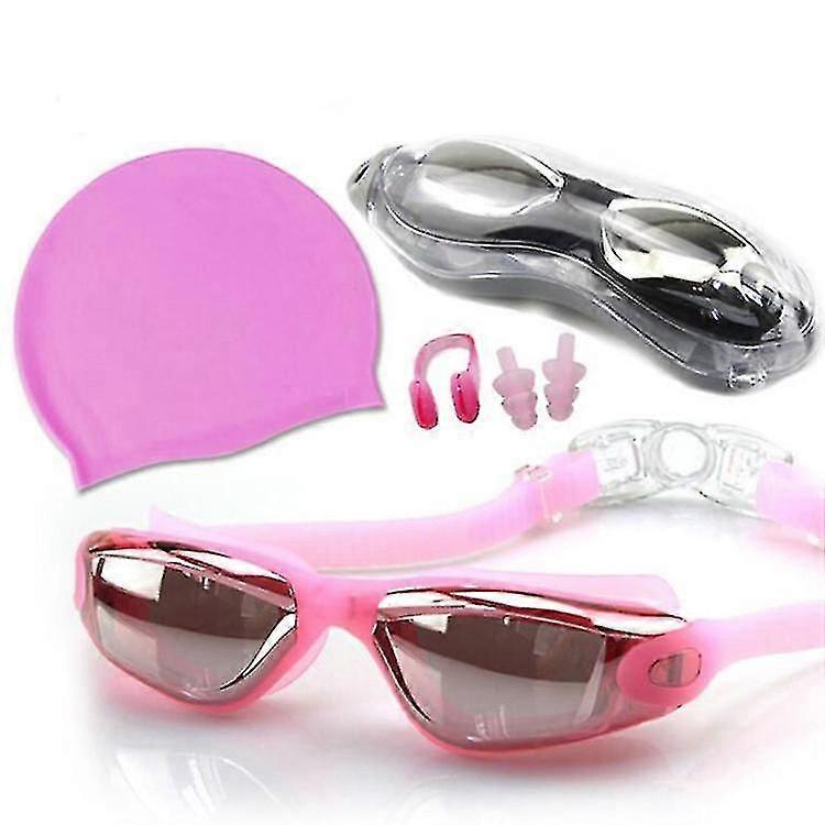 Swimming Goggles And Cap Set Leak Free Breathable Anti Fog Swinming Kits For Adults
