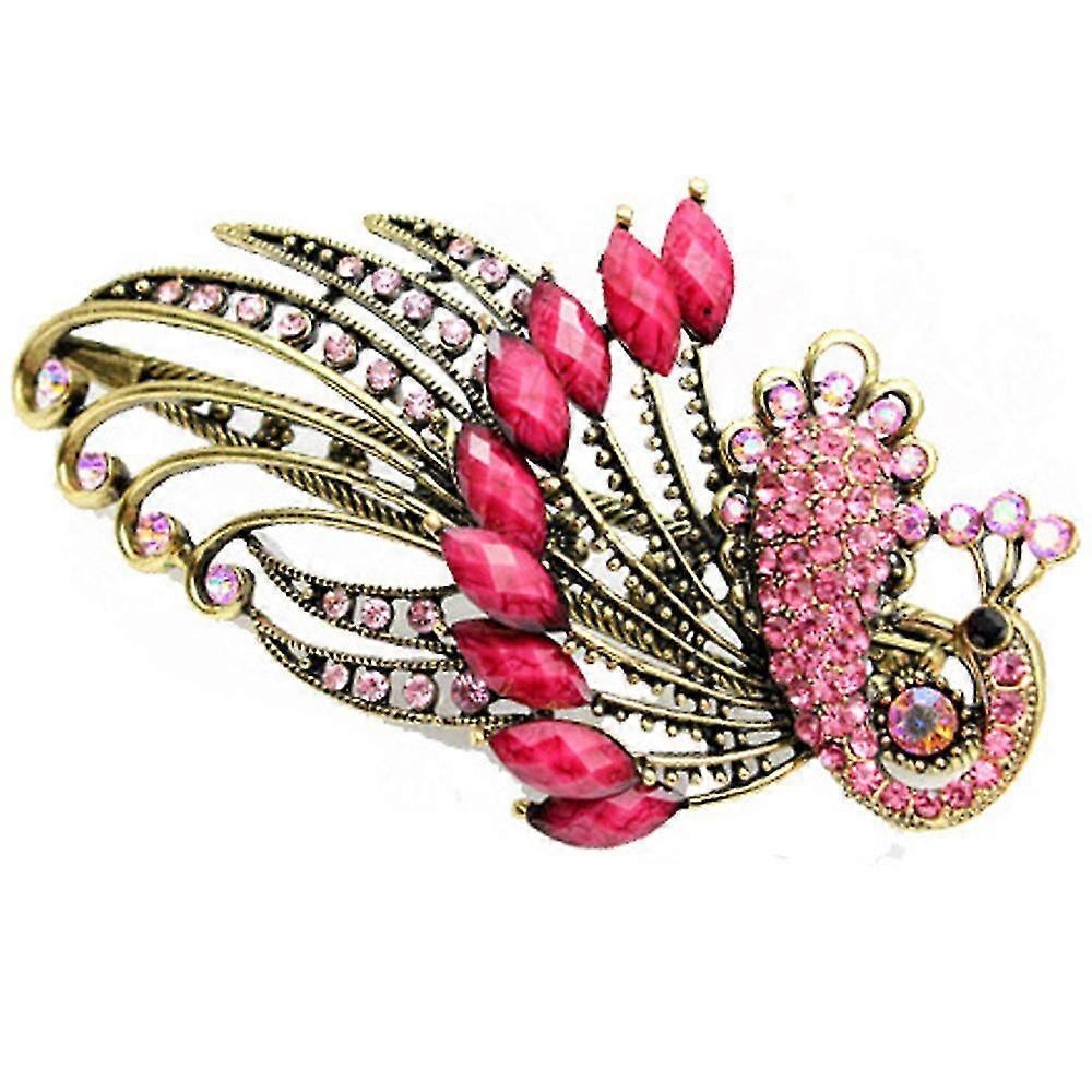 Women's Peacock Shaped Rhinestone French Barrette Hair Clipretro Hairpin Hair Accessories For Women Girls