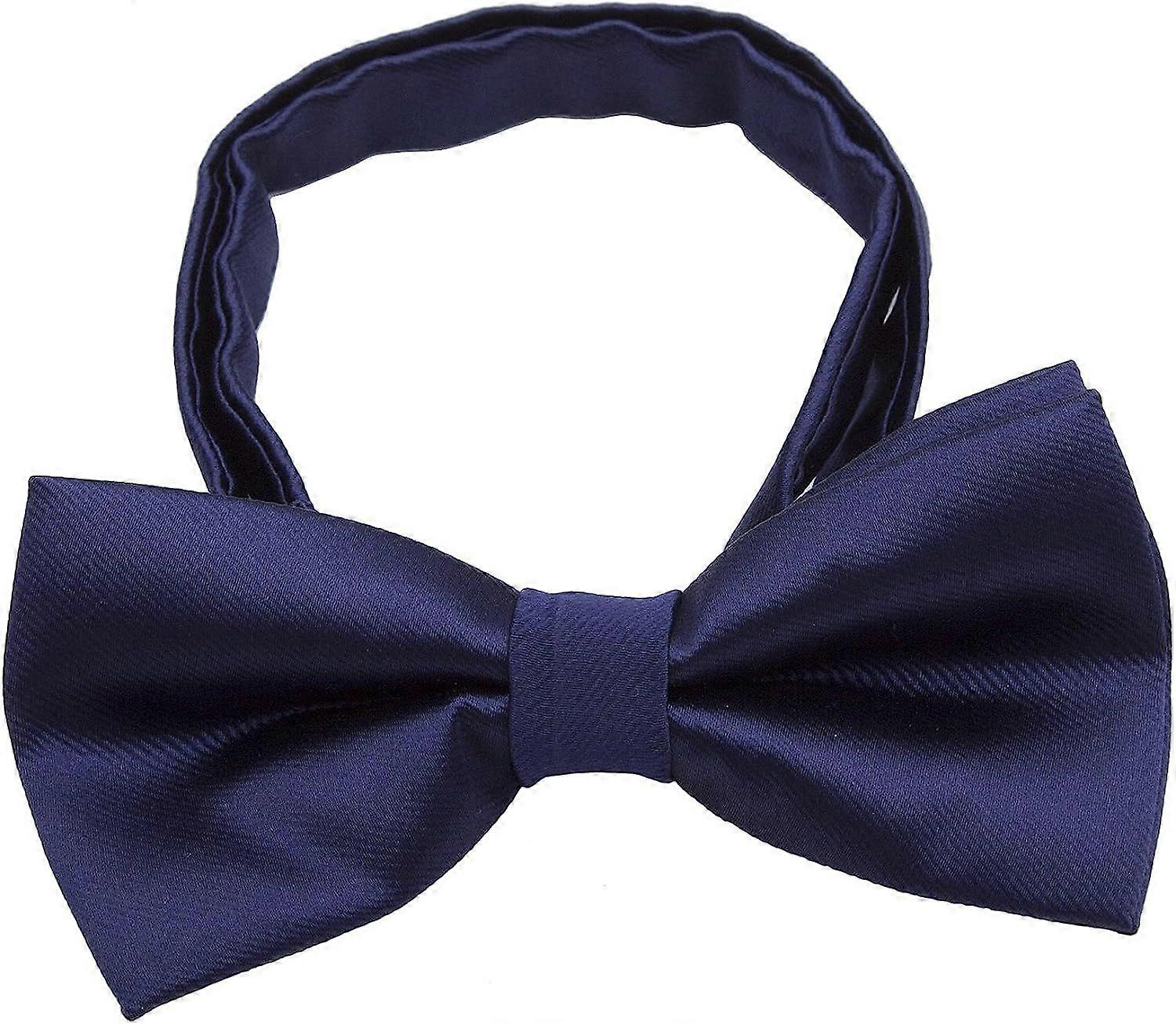 Classic Boys Bow Ties - Wedding Formal Pretied Adjustable Silk Bow Tie for Kids, Dark Navy Blue