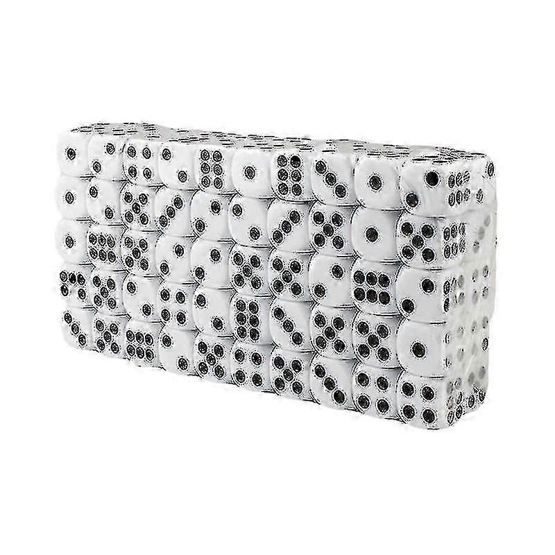 Zeszijdige dobbelstenen, 100 stuks wit