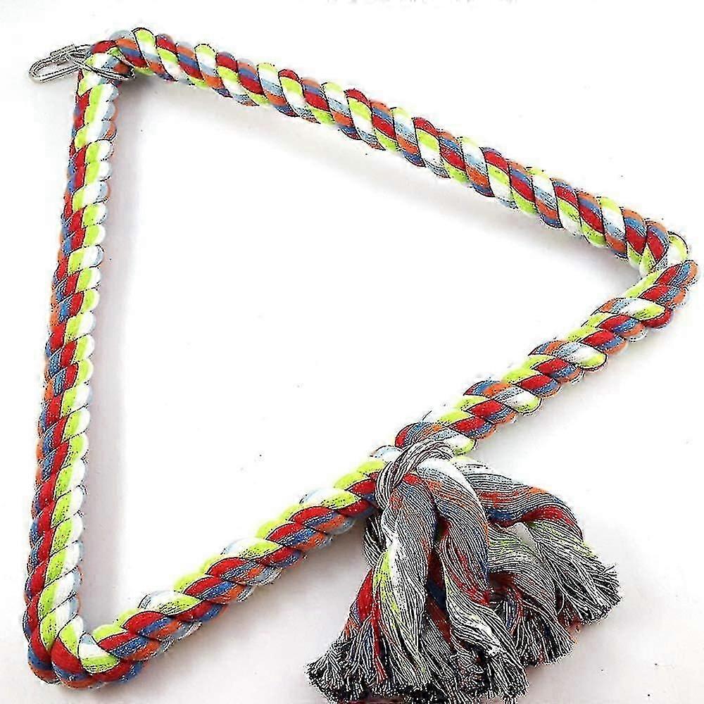 Large Triangle Bird Rope Swing Perch - All Natural Materials - Safe To Climb And Chew