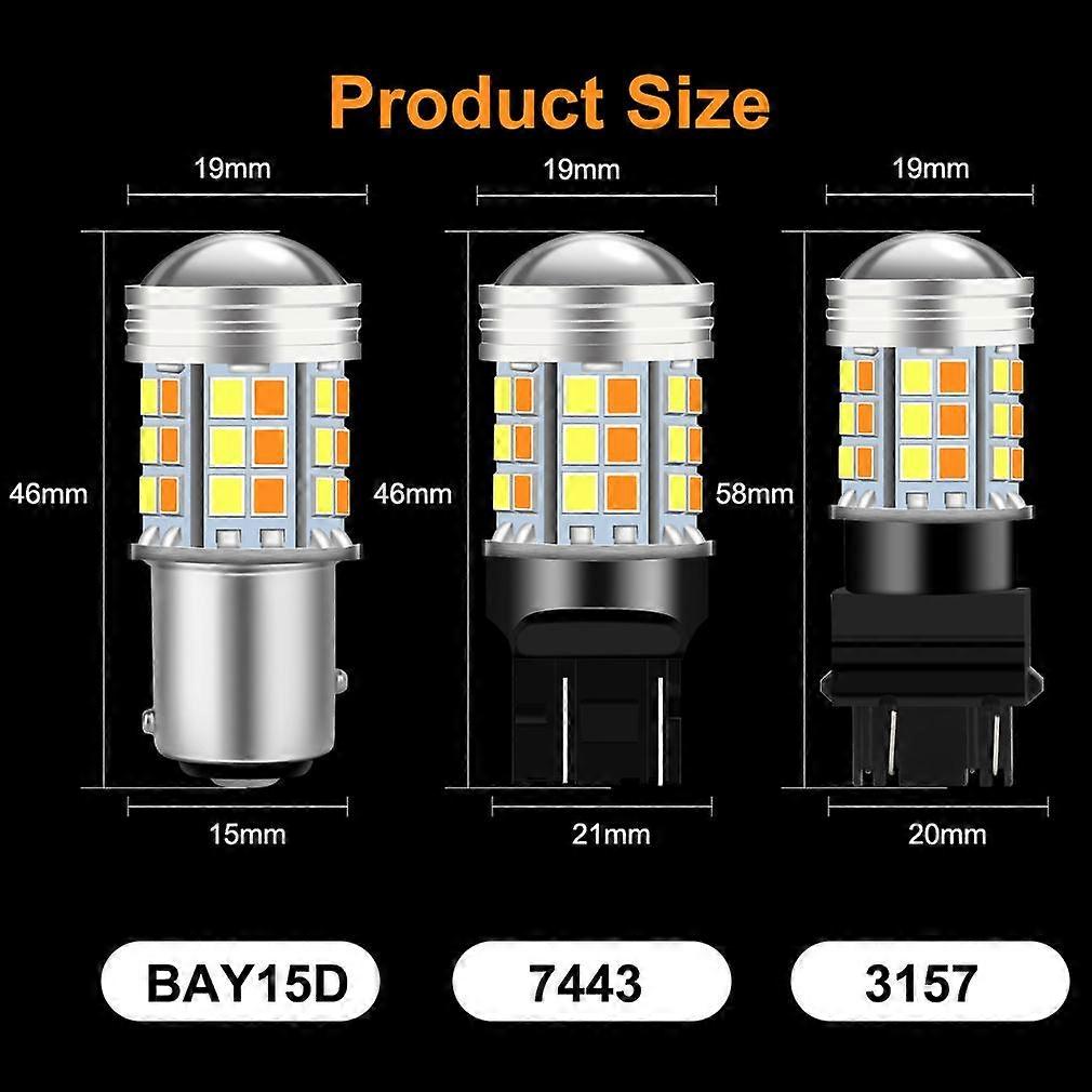 Dual Color 1157 BAY15D P21/5W Led T20 7443 W21/5W Led Bulb T25 3157 P27/7W Car DRL Turn Signal Lamp Auto Lights Bulb 12V