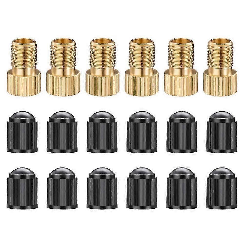 6PCS Presta Valve Adaptors, Convert Presta to Schrader Adapter compatible Bike, Inflate Tire Using S