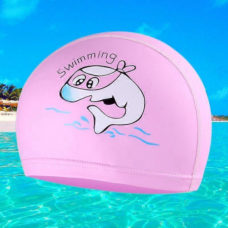 cartoon child swimming cap  dolphin pink