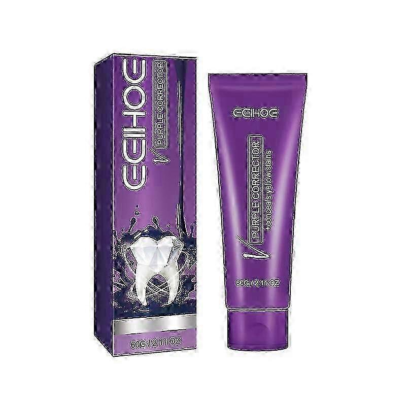 EELHOE Purple toothpaste removes stains, whitens and stre
