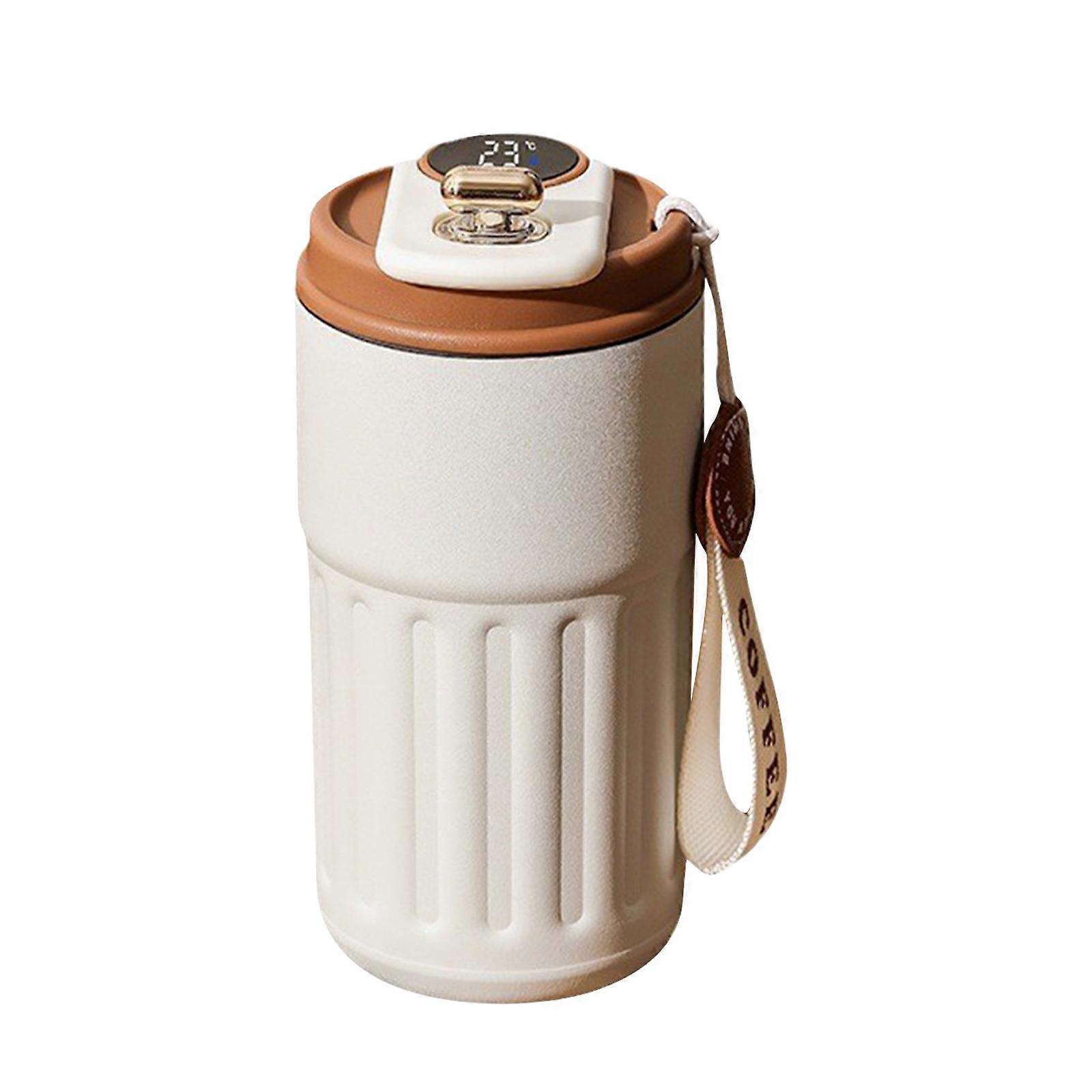 Tazza da viaggio calda Tazza da caffè Bottiglia d'acqua Tazza per bevande calde e fredde Display a LED intelligente Tazza da caffè da viaggio portatile Bevande da viaggio in campeggio in acciaio inossidabile