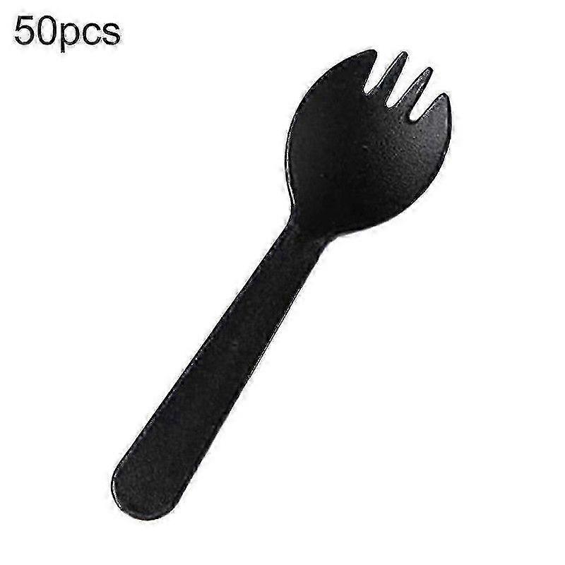 50pcs μίας χρήσης πλαστικά γλυκά πιρούνια φρούτων κουτάλια κόμμα επιδόρπιο σέσουλα μαχαιροπίρουνα - Ri
