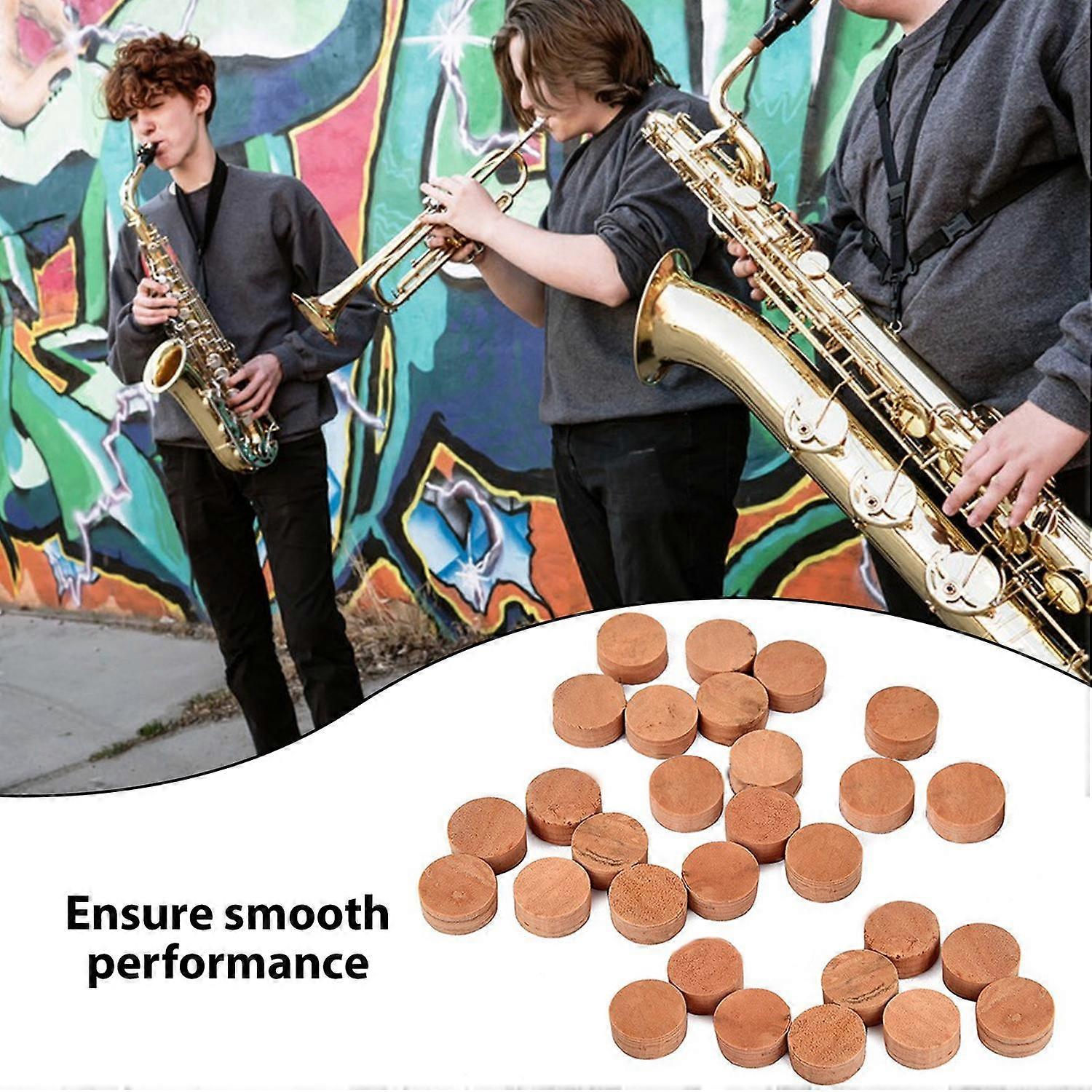 30 Packs Saxophone Cork Pads Noise Reduction Silence Sax Replacement Parts Musical Instrument Access